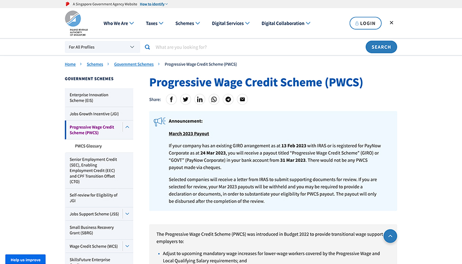 IRAS | Progressive Wage Credit Scheme (PWCS)